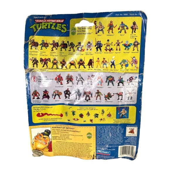 Teenage Mutant Ninja Turtles Tattoo Toy Figure Playmates 1991 Vintage Collectibl - Picture 3 of 8